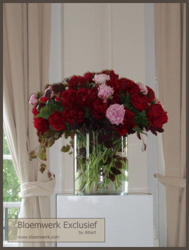 complete bruidsbloemwerk decoraties rood & roze 